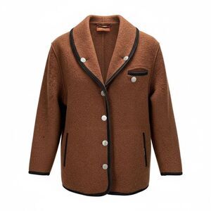 Vintage Geiger Austria Wool Jacket 42 Brown Boiled Wool Alpine